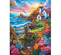 Cottage on A Sunny Beach Puzzle 500 Pezzi Rompicapo Per Team Building Fairy Tale Scenery Cartoon Attività Di Gruppo Collaborazione E Divertimento Regalo Festa Aziendale 500 PCS