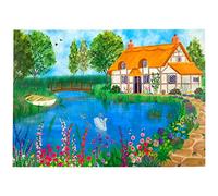 Cottage ON The AU Sable River Puzzle | Jigsaw Puzzles for Adults 1000 Pieces | Puzzles for Adults, Teens, Kids, Family | 1000 Piece Puzzle for Adults by Page Publications