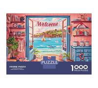 Cottage spiaggia Puzzles 1000 Pezzi In Saluto spiaggia Cartone PressatoUn Classico Puzzle A Pezzi Per Enigma DifficileIdeale Per Hobby InvernaleIl Miglior Regalo Per Gli Amanti Dei Puzzle 52x38cm