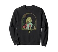 Cottagecore Aesthetic Frog che suona il banjo sul fungo Felpa