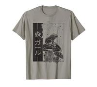 Cottagecore Aesthetic Frog Fungo Soft Grunge Moon Occult Maglietta