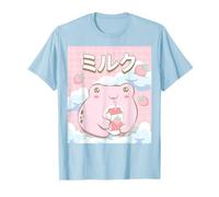 Cottagecore Aesthetic Kawaii Rana Latte alla Fragola Maglietta