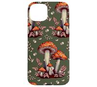 Cottagecore Aesthetic Mushroom Vintage Dark Green and Orange Custodia per iPhone 15 Plus