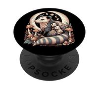 Cottagecore Aesthetic Possum Opossum Moonlit Floral Mushroom PopSockets PopGrip Adesivo