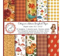 Cottagecore Autumn Scrapbook Paper: Decorative Craft Pad, Cute Fall Patterns, Harvest Season Botanicals, Leaves, Plaids, Pumpkins, Mushrooms, Double ... Decoupage, Cardmaking, Origami, Gluebooks)