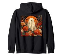 Cottagecore Autunno Fantasma Fiori con Harvest Full Moon Felpa con Cappuccio