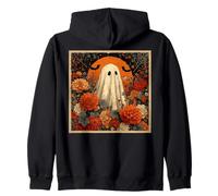 Cottagecore Autunno Fantasma Fiori con Harvest Full Moon Felpa con Cappuccio