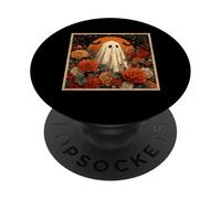 Cottagecore Autunno Fantasma Fiori con Harvest Full Moon PopSockets PopGrip Adesivo