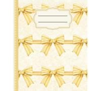 Cottagecore Composition Notebook | Romantic Aesthetic Journal Yellow Bows | Girly Teens Young Adults: 120 wide rule pages, 7.5 x 9.25 inches, school, college, office supply, diary, self care, gift