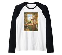 Cottagecore Cozy Morning Agriturismo Colazione Gatto Nero Maglia con Maniche Raglan