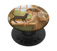 Cottagecore Cozy Morning Agriturismo Colazione Gatto Nero PopSockets PopGrip Adesivo