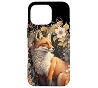 Cottagecore Cute Floral Red Fox Aesthetic Donne Ragazze Custodia per iPhone 16 Pro