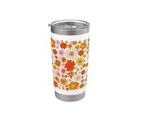 Cottagecore da giardino botanico floreale con margherite retrò Bicchiere termico in acciaio inox doppia parete