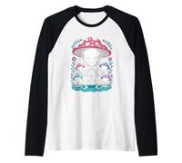 Cottagecore di Halloween del Fungo della Testa di Scheletro di Kawaii del Maglia con Maniche Raglan