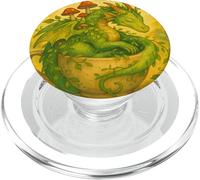 Cottagecore Drago Naps in tazza da tè accogliente Tea Time Art PopSockets PopGrip per MagSafe