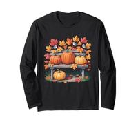 Cottagecore Fall Autumn Leaves Pumpkin Aesthetic Charm Maglia a Manica