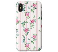 Cottagecore Floral Charm Romantic Pink Roses Custodia per iPhone X/XS