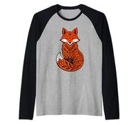 Cottagecore Floral Fox Folk, Art, Nature Woodland Animal Boh Maglia con Maniche Raglan