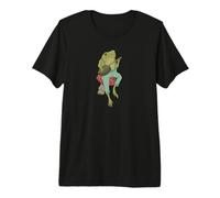 Cottagecore Frog - Cute Frog Playing Banjo on Mushroom Maglietta Premium