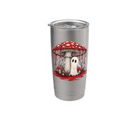 Cottagecore Ghost Mushroom Spooky Halloween Bicchiere termico in acciaio inox doppia parete