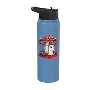 Cottagecore Ghost Mushroom Spooky Halloween Stainless Steel Insulated Water Bottle