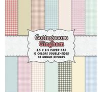 Cottagecore Gingham Scrapbook Paper 8.5 x 8.5 - Pastel Plaid Pattern Paper Pad: Double Sided Scrapbook Paper Pad with Coordinating Fronts/Backs | 10 ... Journaling, Card Making, Pockets & Decoupage