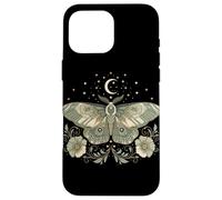 Cottagecore Goblincore Moth & Moon Phases with Flowers Custodia per iPhone 16 Pro Max