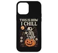Cottagecore Goth Skeleton Frog Cozy Coffee Zucca per Halloween Custodia per iPhone 12 mini