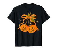 Cottagecore Halloween Jacko Lanter Pumpkins Coquette Bow Maglietta