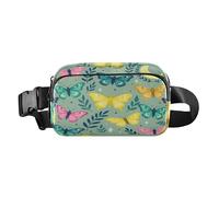 Cottagecore - Marsupio da corsa alla moda per donne e uomini, con luna, farfalla, con tracolla regolabile, piccolo, per viaggi, vacanze, corsa
