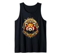 Cottagecore - Panda Rosso con Mandala Floreale Bohémien Canotta