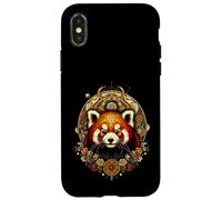 Cottagecore - Panda rosso con mandala floreale bohémien Custodia per iPhone X/XS