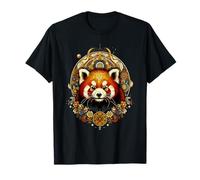 Cottagecore - Panda rosso con mandala floreale bohémien Maglietta