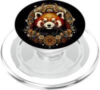 Cottagecore - Panda rosso con mandala floreale bohémien PopSockets PopGrip per MagSafe