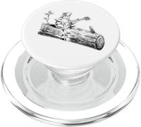 Cottagecore Rana estetica che gioca banjo sul banjoist di tronco PopSockets PopGrip per MagSafe