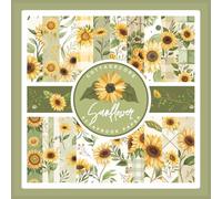 Cottagecore Sunflower Scrapbook Paper: Rustic Gingham and Yellow Floral Pattern Craft Paper Pad For Scrapbooking, Mixed Media, Junk Journals & Paper Crafts; 8.5 x 8.5"