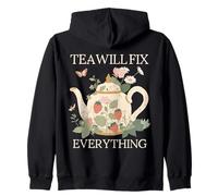 Cottagecore Teiera Tea risolverà Tutto Felpa con Cappuccio
