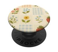 Cottagecore - Trapunta con stampa floreale, stile boho, patchwork PopSockets PopGrip Adesivo