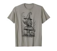 Cottagecore Wizard Frog Lover Cute Toad - Lettore di libri a forma di fungo Maglietta
