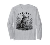Cottagecore Wizard Frog Lover Cute Toad Lumaca Moon Phases Maglia a Manica