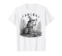 Cottagecore Wizard Frog Lover Cute Toad Lumaca Moon Phases Maglietta con Stampa Grafica Economica, Uomo, Bianco, M