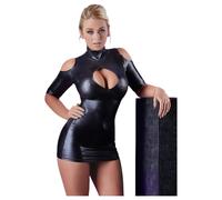 Abito da party sexy con scollatura e tagli sulle spalle della Cottelli (nero) - L