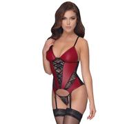 Cottelli LINGERIE Maglia con Reggicalze Rosso/Nero L Lingerie, Donna