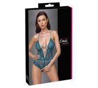 Body Cottelli Aperto con Lacci e Pizzo Verde - XL
