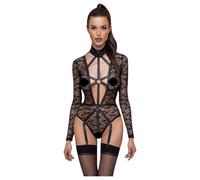 Body Cottelli Trasparente con Scollatura Profonda e Bretelle (Nero)