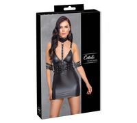 Cottelli Bondage Abito corto elastico opaco con polsini e colletto XL