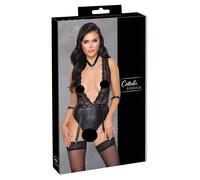 Cottelli Bondage - body pizzo con collarino - nero - XL
