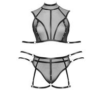 Cottelli BONDAGE Lingerie Set, Nero, XL (Pacco da 2) Donna