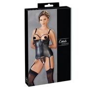 Cottelli Bondage - top lucido push-up con manetta (nero) - XL