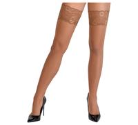 Cottelli - calza autoreggente in pizzo con motivo floreale (nudo) - 4/L